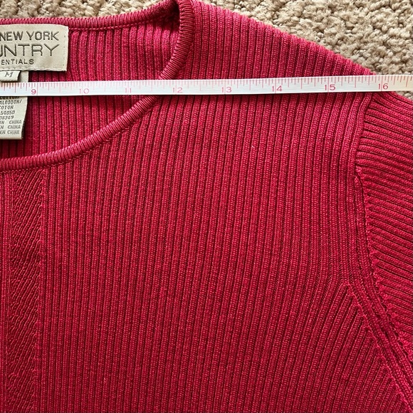 VTG JONES NEW YORK COUNTRY ESSENTIALS 74%Silk 26%Cotton Ram Red Sweater M - Picture 4 of 5